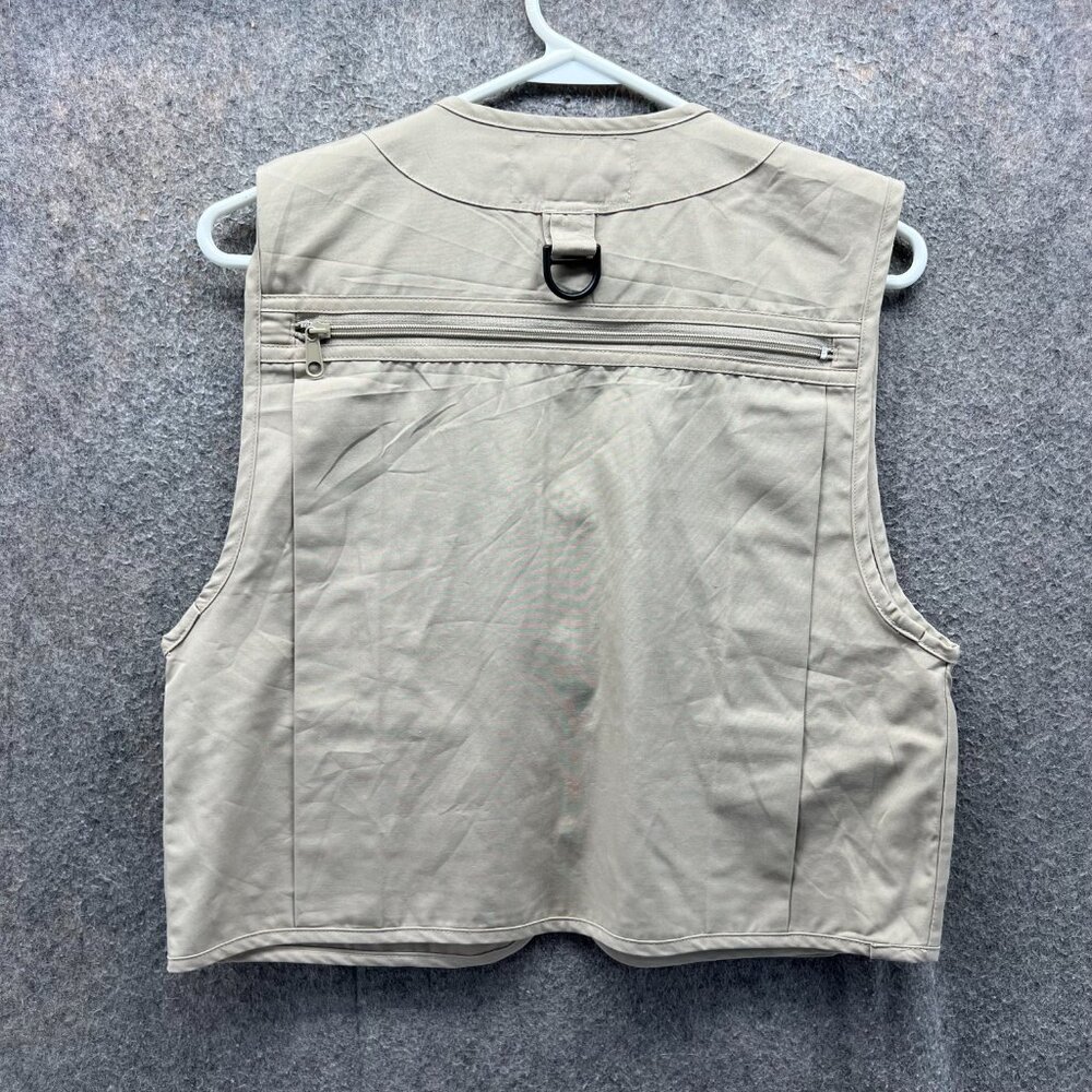 L.L. Bean Vest Youth Medium Khaki Pocket Safari Fishing Outdoor Utility Hunting - Picture 8 of 10